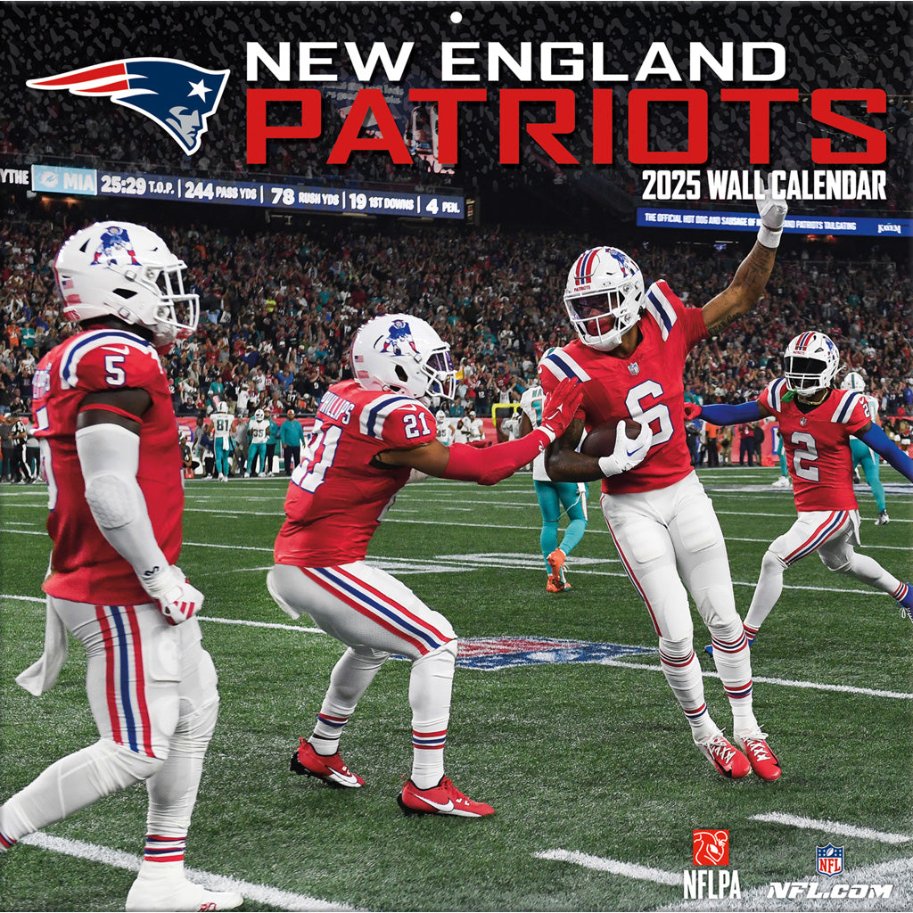 NFL New England Patriots 2024-2025 12&quot; x 12&quot; Team Wall Calendar