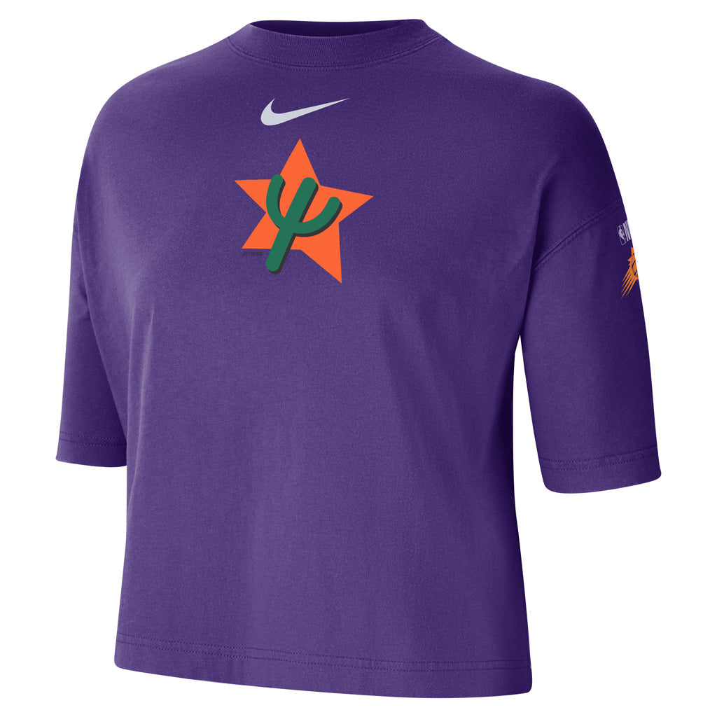 NBA Phoenix Suns Women&#39;s Nike 2024/25 City Edition Boxy Short Sleeve T-Shirt