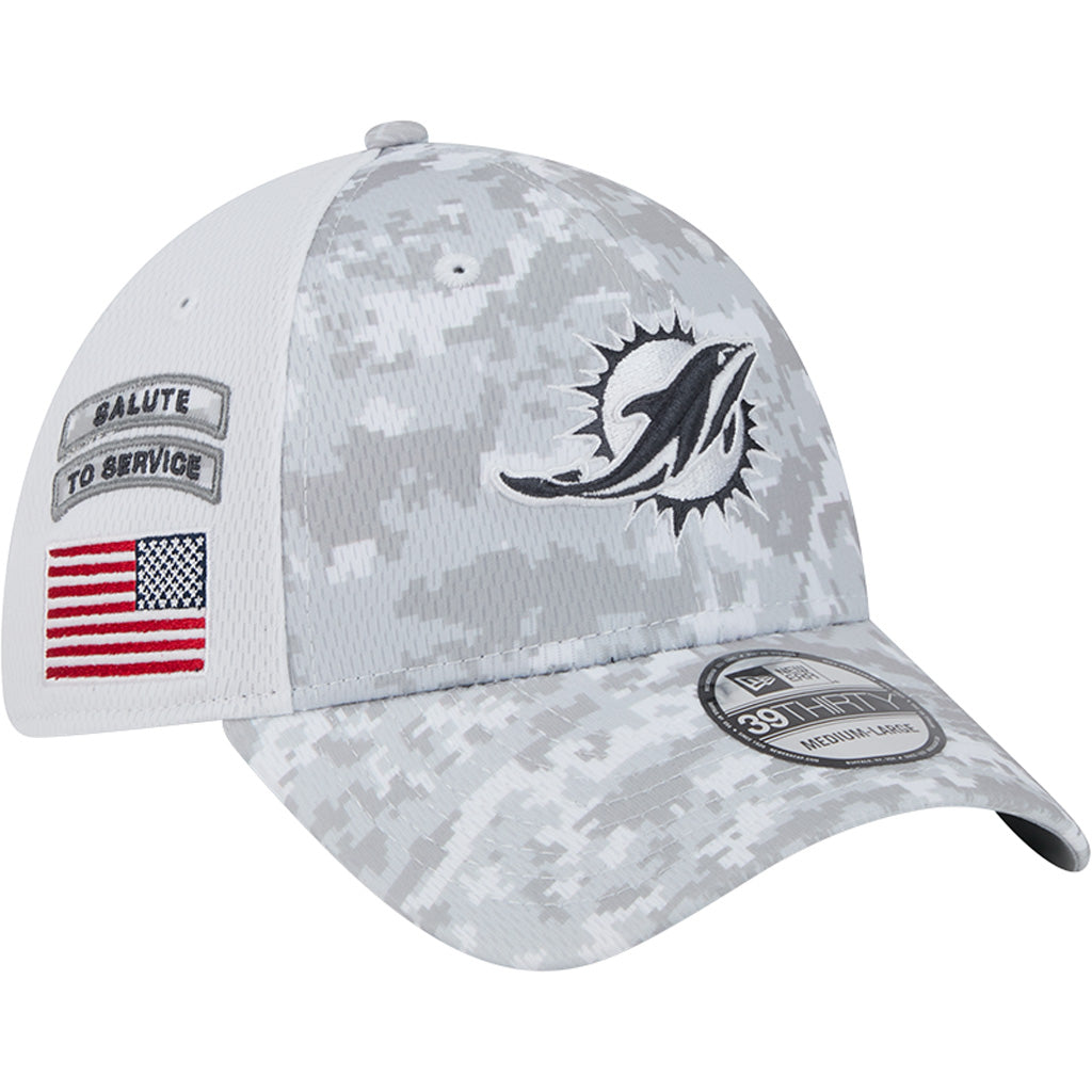 NFL Miami Dolphins New Era 2024 Salute to Service 39THIRTY Flex Fit Hat