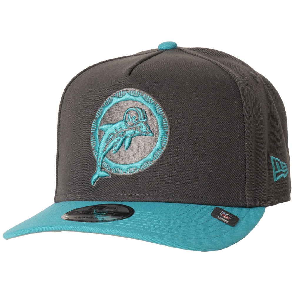 NFL Miami Dolphins New Era 2 Tone Graphite A-Frame 9FIFTY Snapback