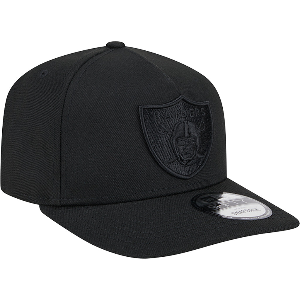 NFL Las Vegas Raiders New Era Black On Black 9FIFTY A-Frame Hat