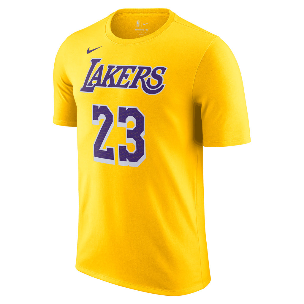 NBA Los Angeles Lakers Lebron James Nike Icon Name &amp; Number Tee