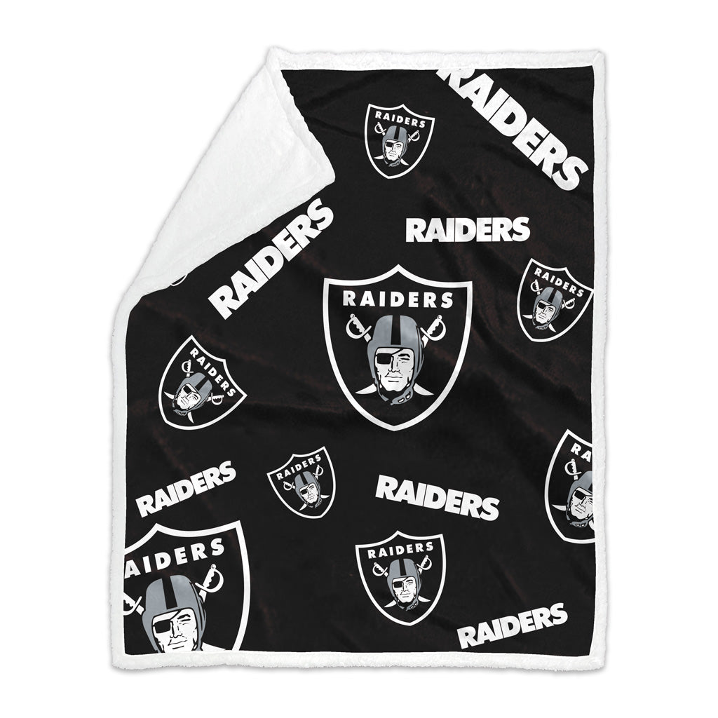 NFL Las Vegas Raiders Logo Brands 50x60 Sherpa