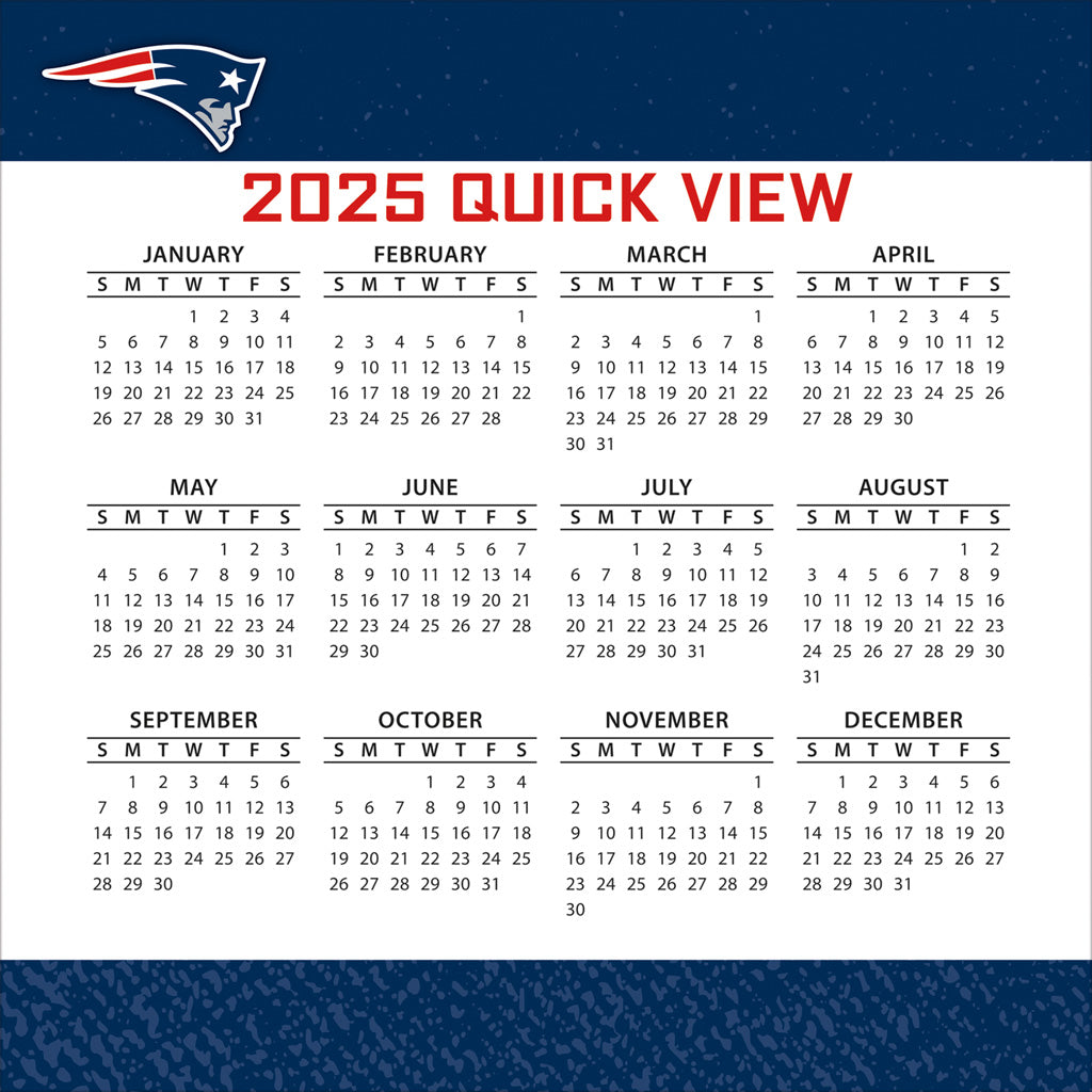 NFL New England Patriots 2024-2025 Boxed Calendar