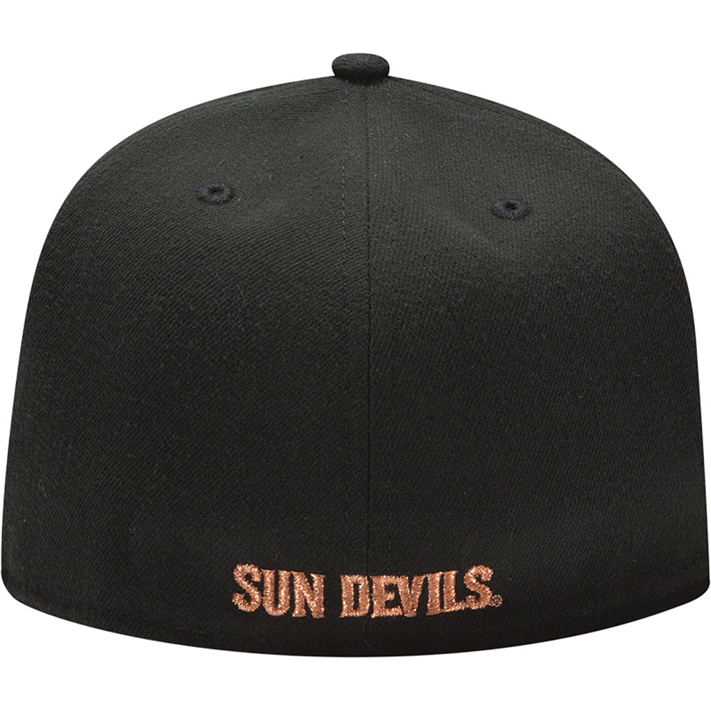 NCAA Arizona State Sun Devils New Era Team Color Fork Logo 59FIFTY - Black