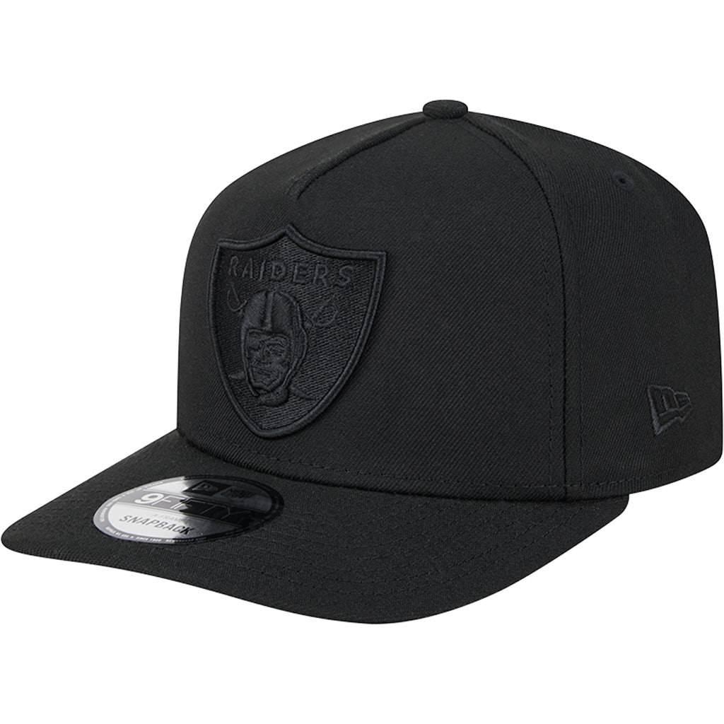 NFL Las Vegas Raiders New Era Black On Black 9FIFTY A-Frame Hat