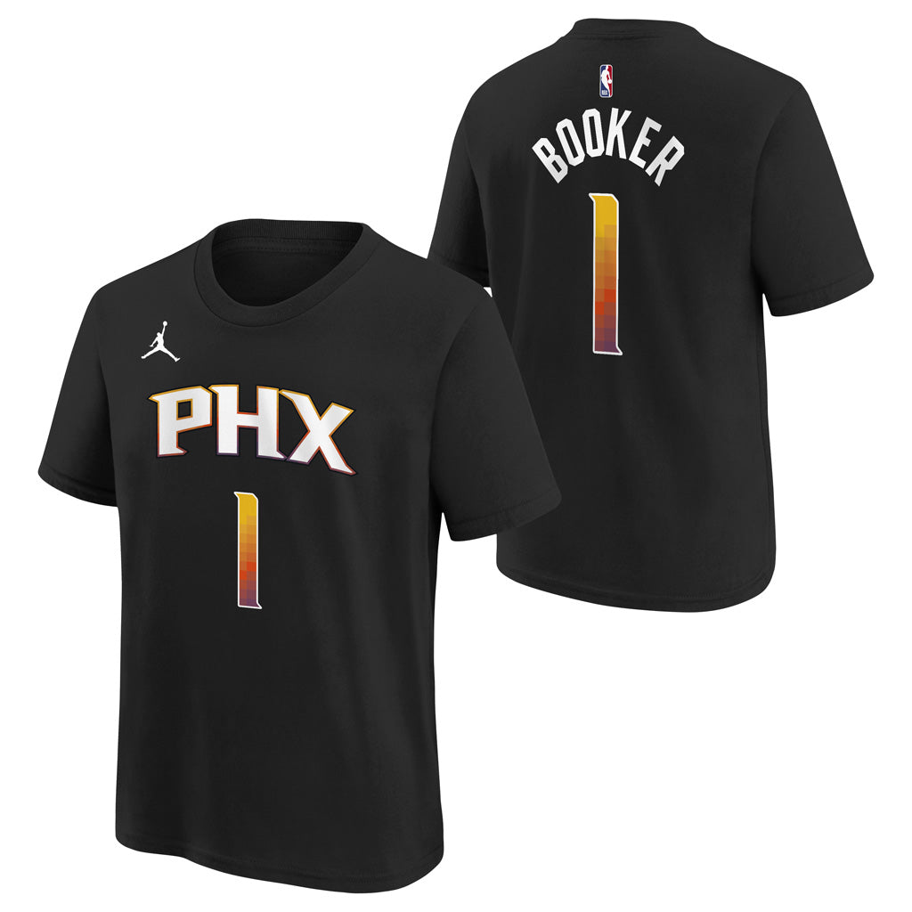 NBA Phoenix Suns Devin Booker Youth Jordan Statement Edition Name &amp; Number Tee