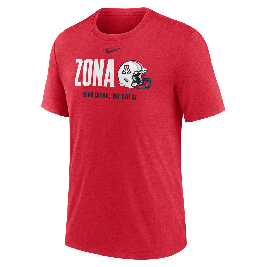 NCAA Arizona Wildcats Nike Helmet Slogan Tri-Blend Tee