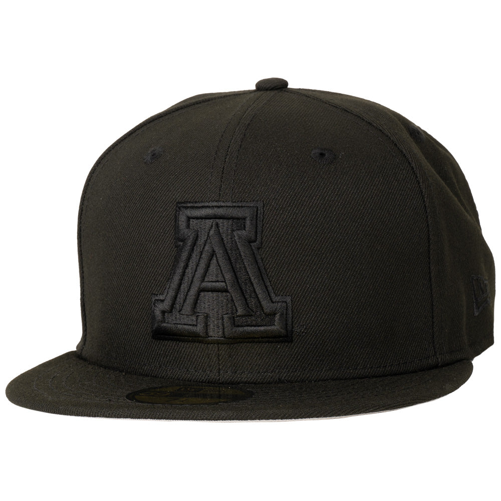 NCAA Arizona Wildcats Black On Black Primary Logo 59FIFTY Fitted Hat