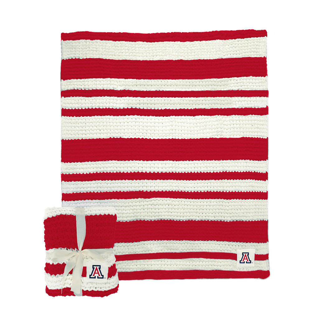 NCAA Arizona Wildcats Logo Brands Cable Knit Throw Blanket