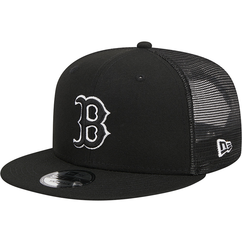 MLB Boston Red Sox New Era Black &amp; White Trucker 9FIFTY Snapback