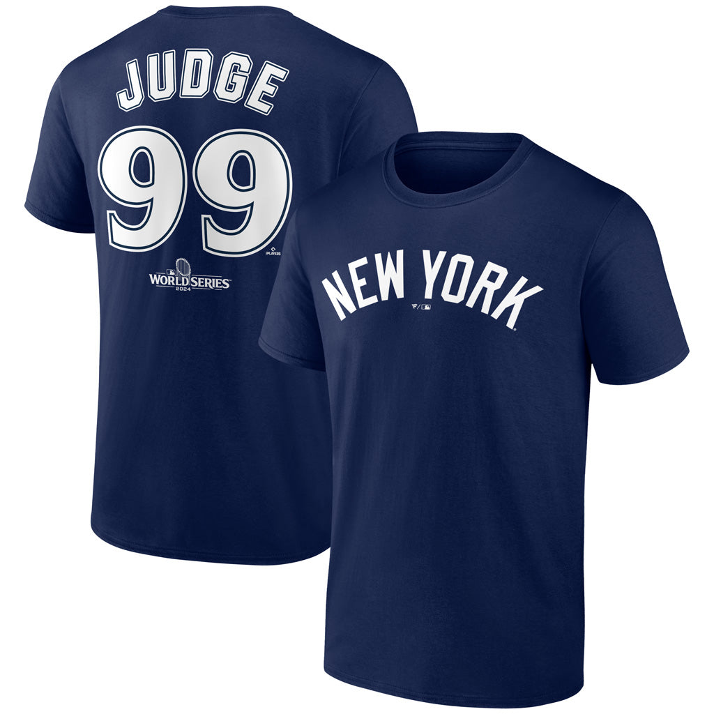 MLB New York Yankees Aaron Judge Fanatics 2024 World Series Name &amp; Number T-Shirt