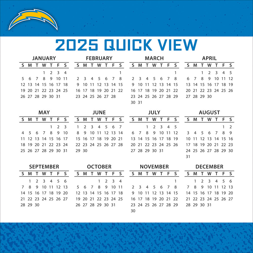 NFL Los Angeles Chargers 2024-2025 Boxed Calendar