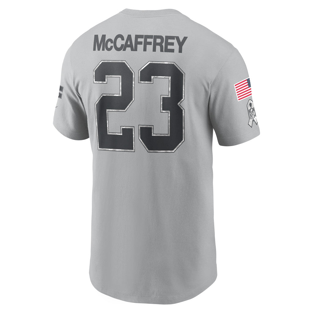 NFL San Francisco 49ers Christian McCaffrey 2024 Salute to Service Name &amp; Number Tee