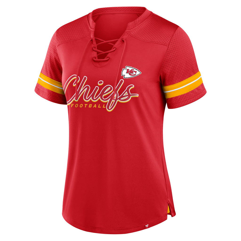 NFL Kansas City Chiefs Fanatics Women&#39;s Play Script Lace-Up Top