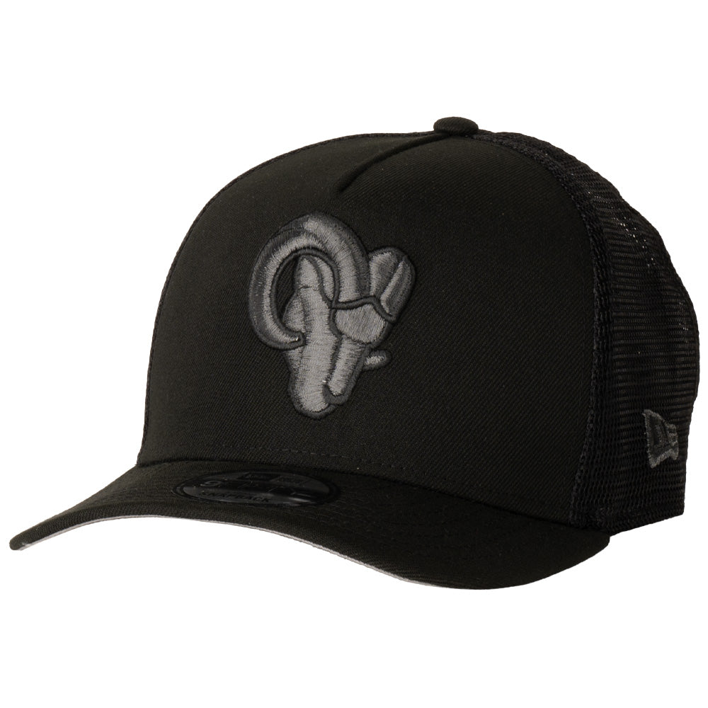 NFL Los Angeles Rams New Era Black Pearl A-Frame 9FIFTY Trucker Snapback Hat