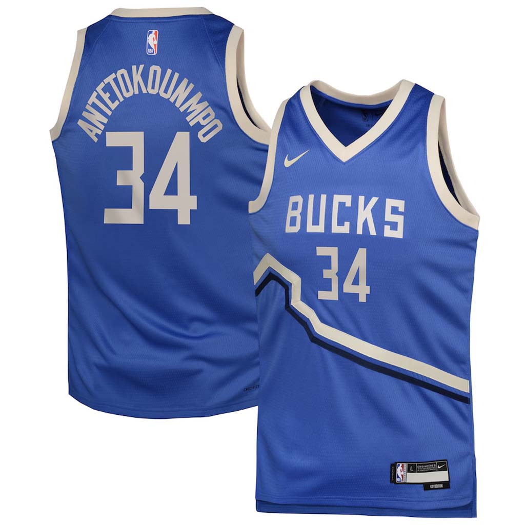 NBA Milwaukee Bucks Giannis Antetokounmpo Youth Nike 2024/25 City Edition Swingman Jersey