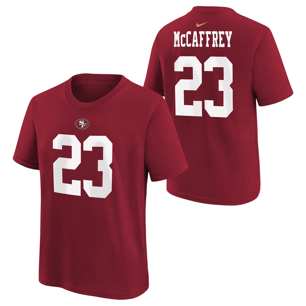 NFL San Francisco 49ers Christian McCaffrey Youth Nike Name &amp; Number Tee