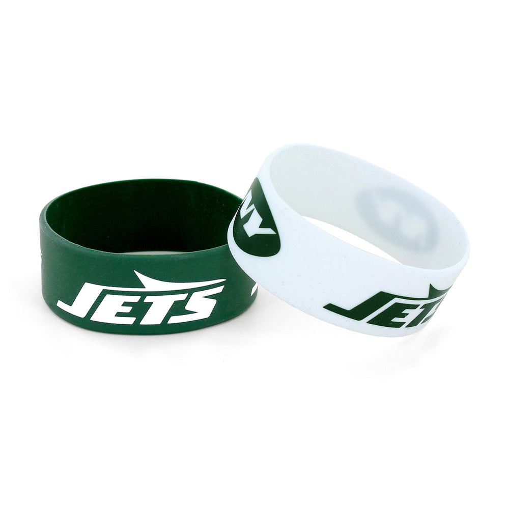 NFL New York Jets Aminco 2-Pack Wide Silicone Bracelet Bands