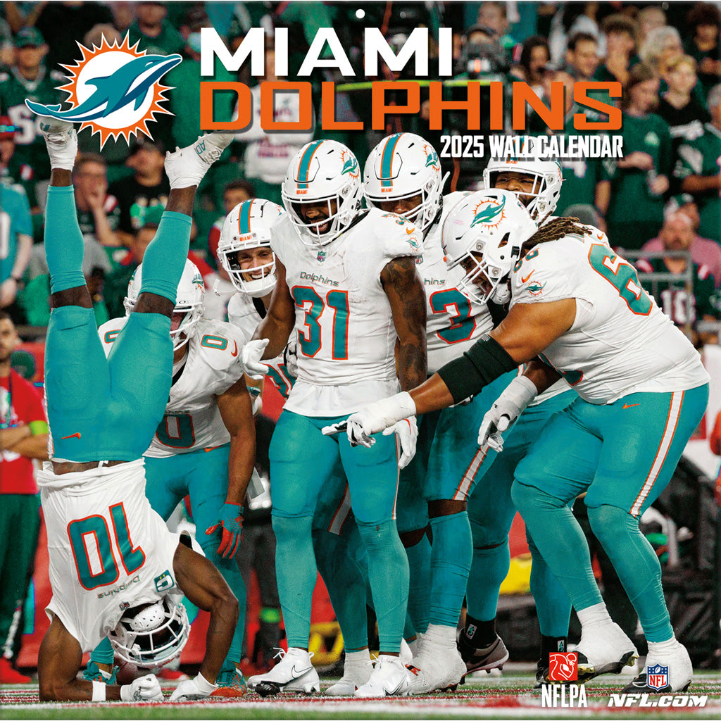 NFL Miami Dolphins 2024-2025 12&quot; x 12&quot; Team Wall Calendar