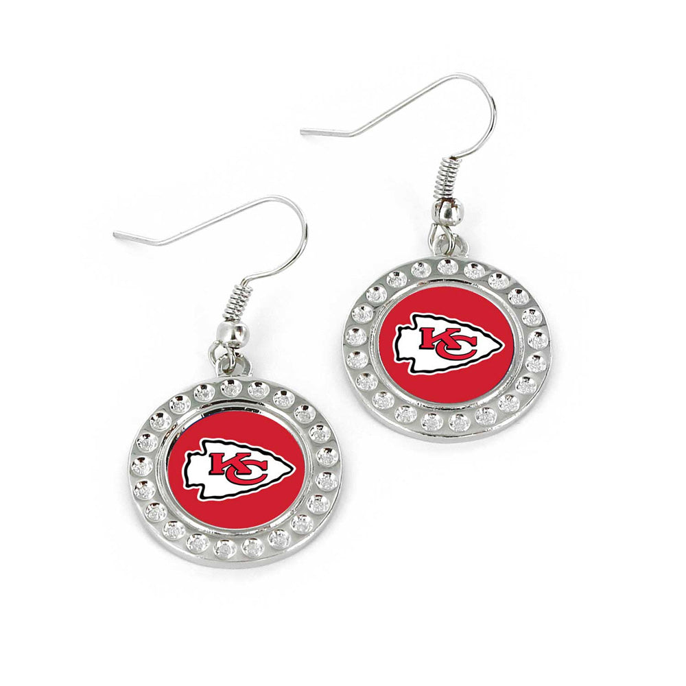 NFL Kansas City Chiefs Aminco Dimple Dangle Earrings