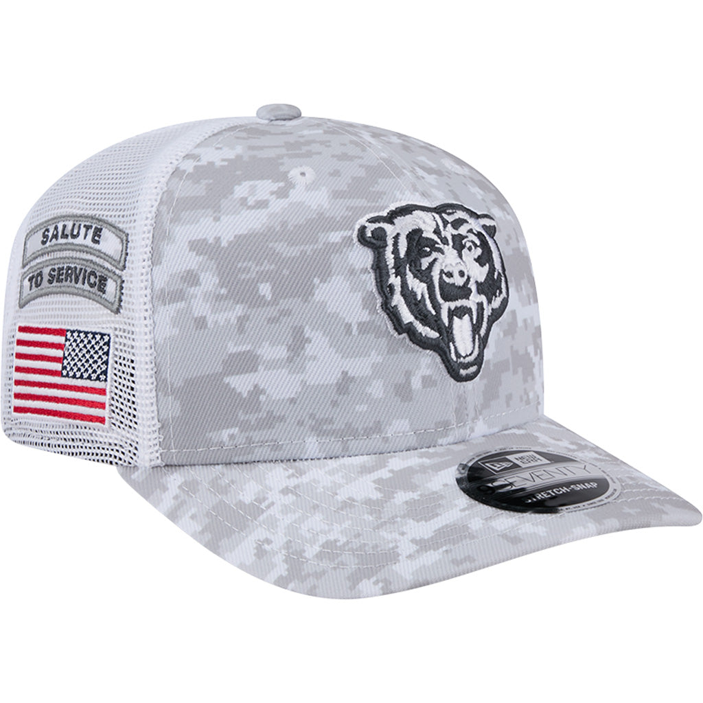 NFL Chicago Bears New Era 2024 Salute to Service 9SEVENTY Stretch-Snapback Hat