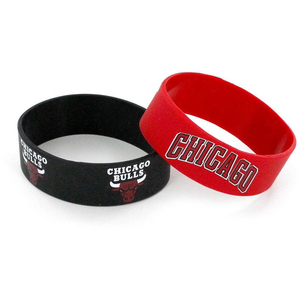 NBA Chicago Bulls Aminco 2-Pack Wide Silicone Bracelet Bands