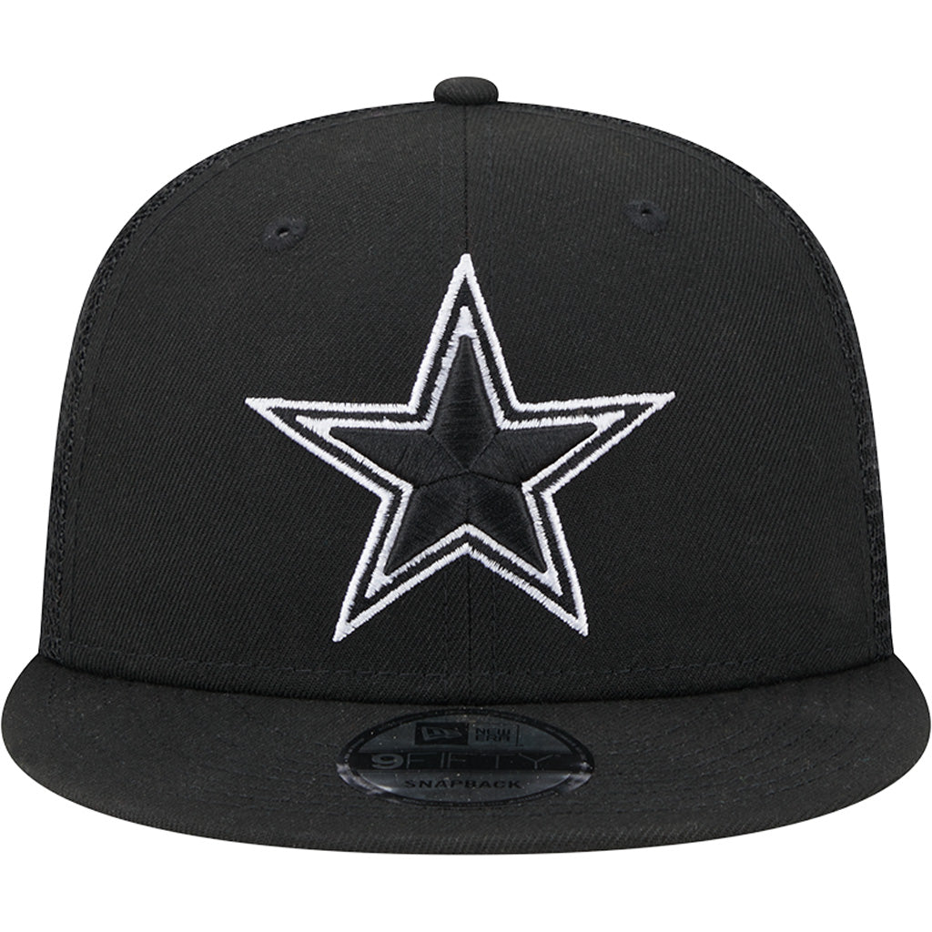 NFL Dallas Cowboys New Era Black &amp; White Trucker 9FIFTY Snapback