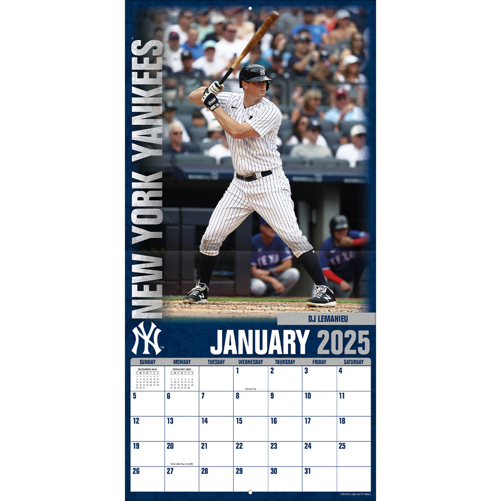 MLB New York Yankees 2024-2025 12&quot; x 12&quot; Team Wall Calendar