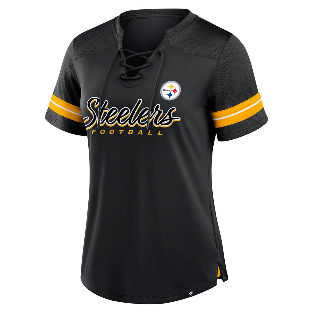 NFL Pittsburgh Steelers Fanatics Women&#39;s Play Script Lace-Up Top