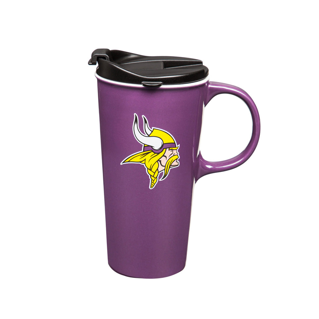 NFL Minnesota Vikings Evergreen 17oz Boxed Travel Latte Mug