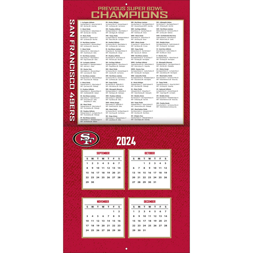 NFL San Francisco 49ers 2024-2025 12&quot; x 12&quot; Team Wall Calendar