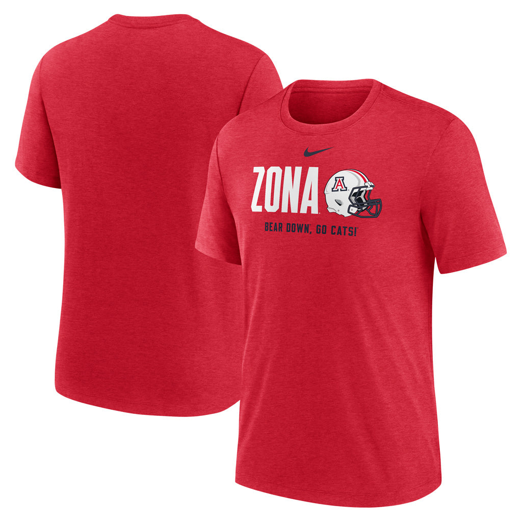 NCAA Arizona Wildcats Nike Helmet Slogan Tri-Blend Tee