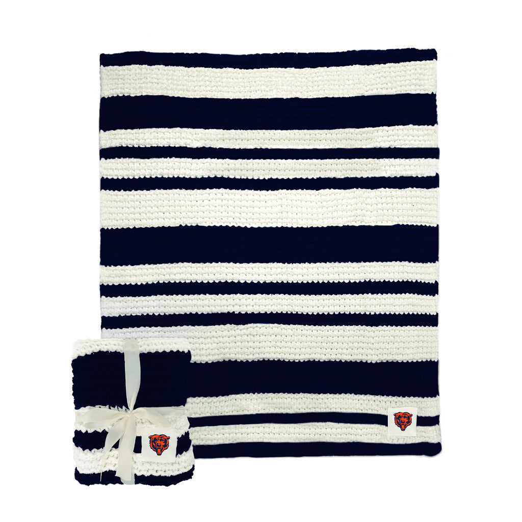 NFL Chicago Bears Logo Brands Cable Knit Throw Blanket