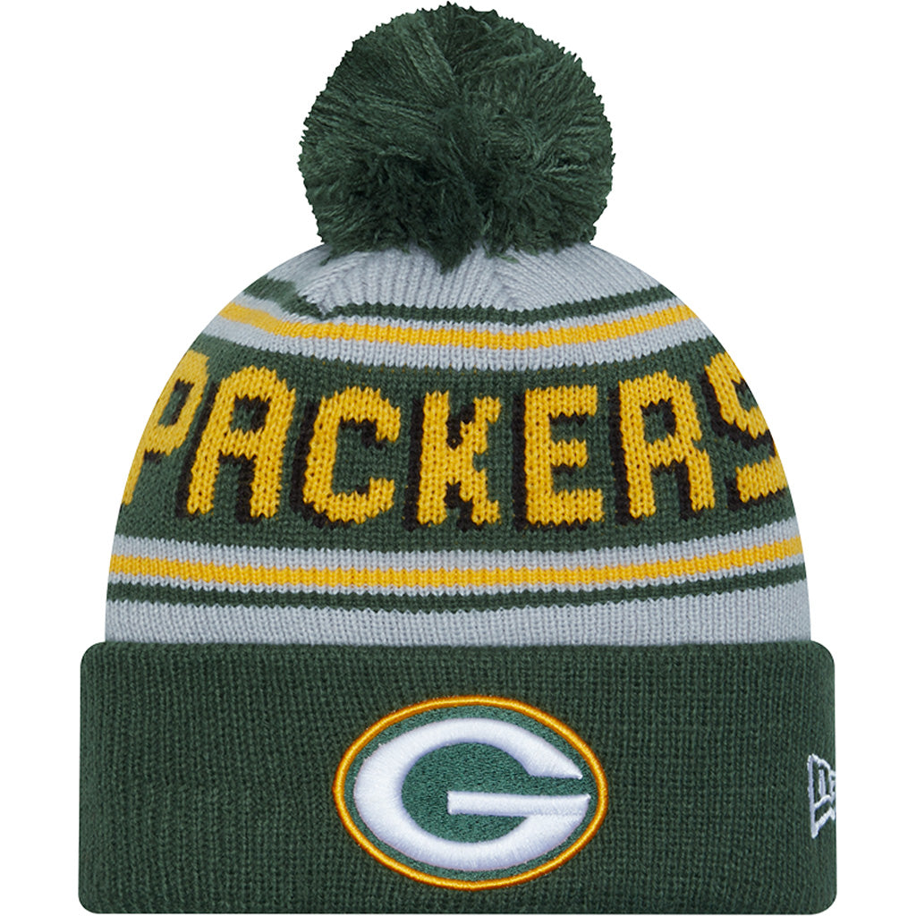 NFL Green Bay Packers New Era Pom Wordmark Knit Hat