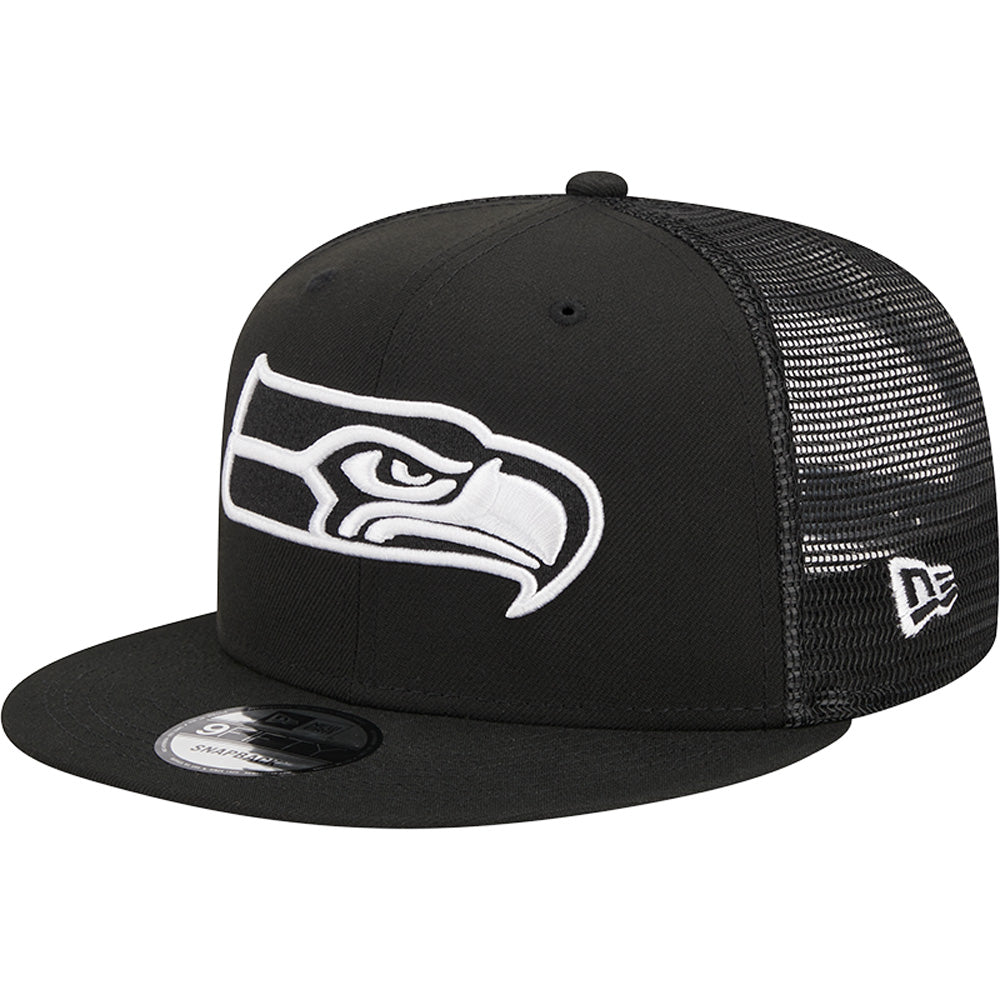 NFL Seattle Seahawks New Era Black &amp; White Trucker 9FIFTY Snapback