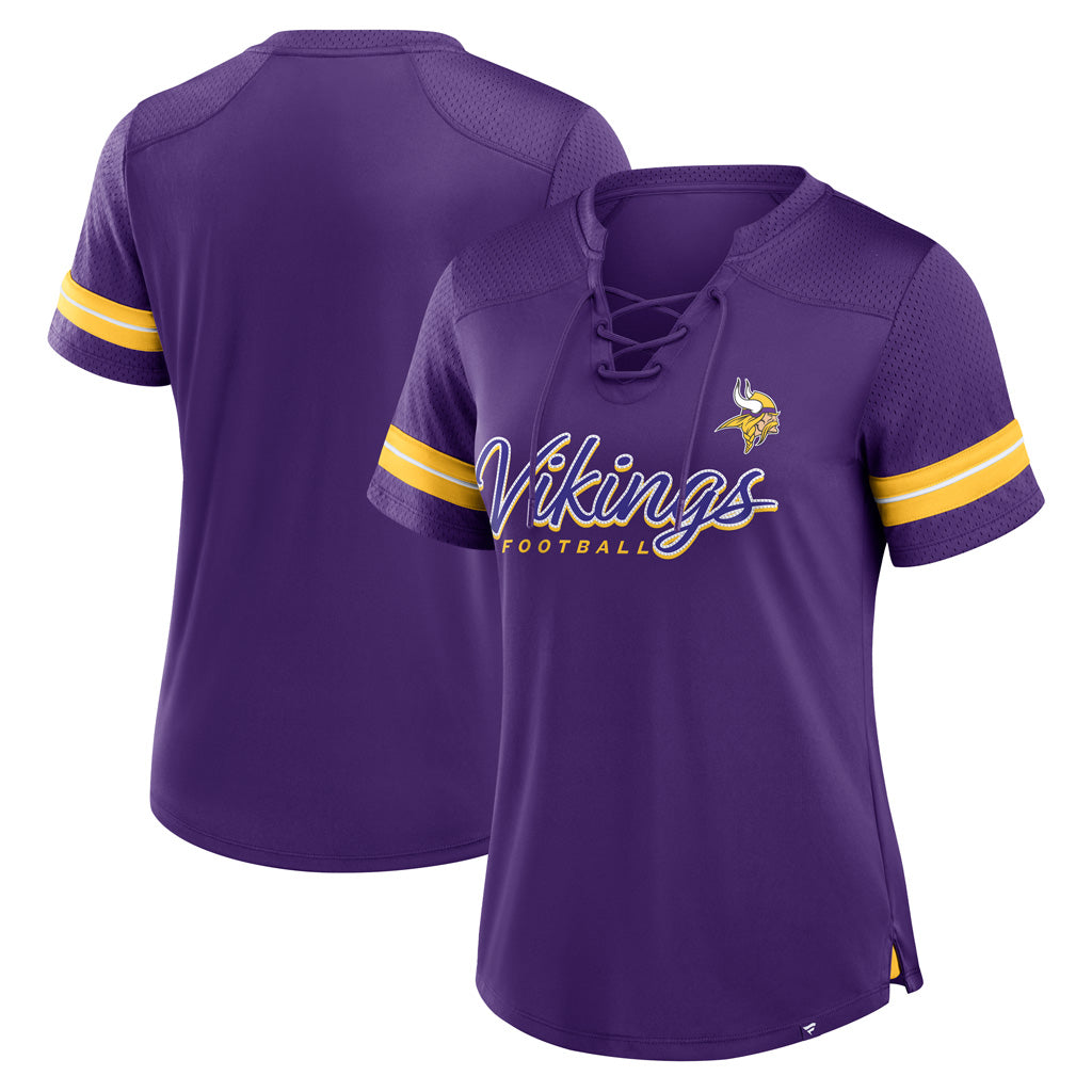 NFL Minnesota Vikings Fanatics Women&#39;s Play Script Lace-Up Top