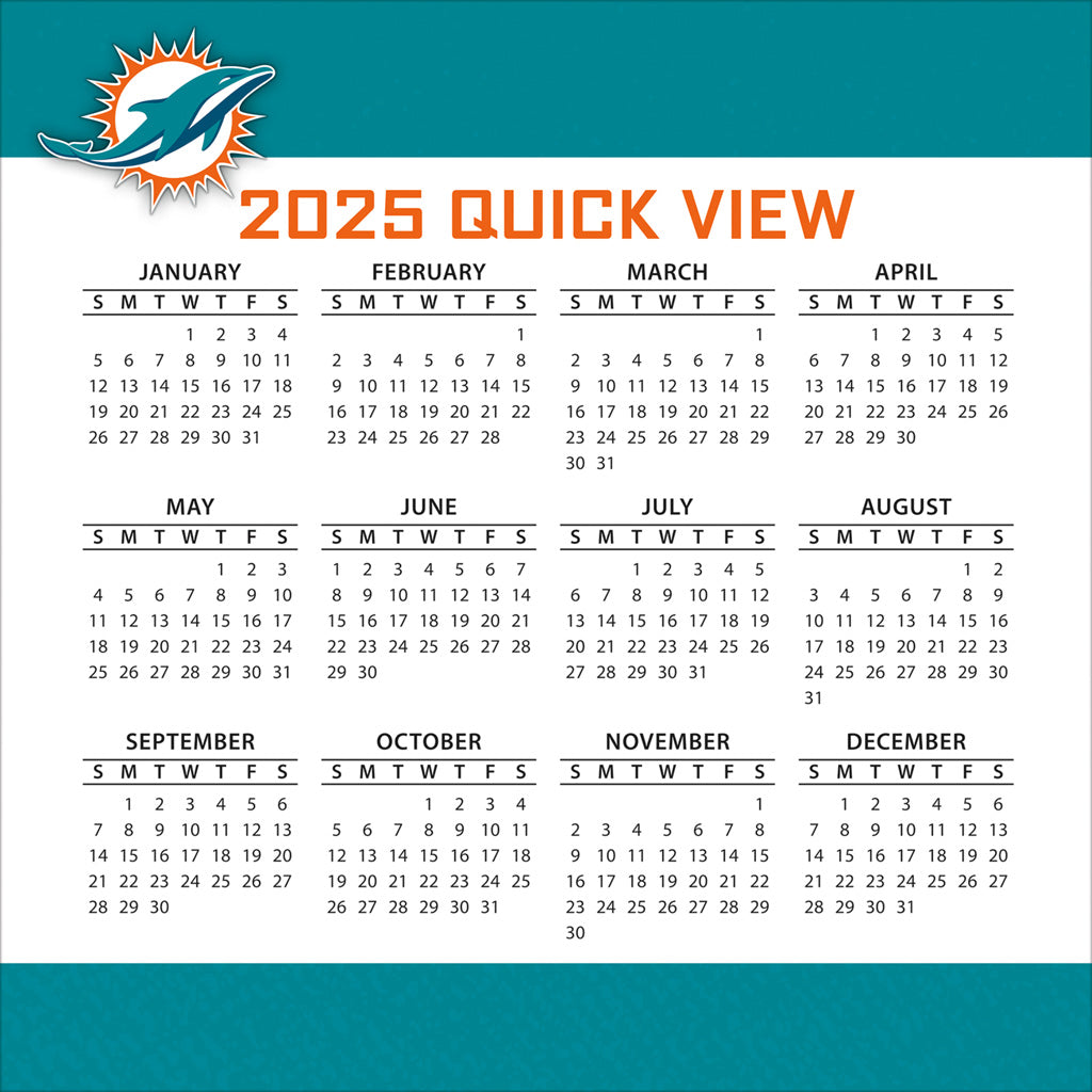 NFL Miami Dolphins 2024-2025 Boxed Calendar