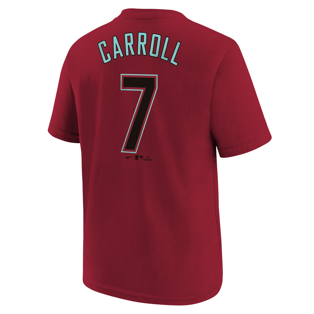 MLB Arizona Diamondbacks Corbin Carroll Youth Fuse Alternate Name &amp; Number Tee