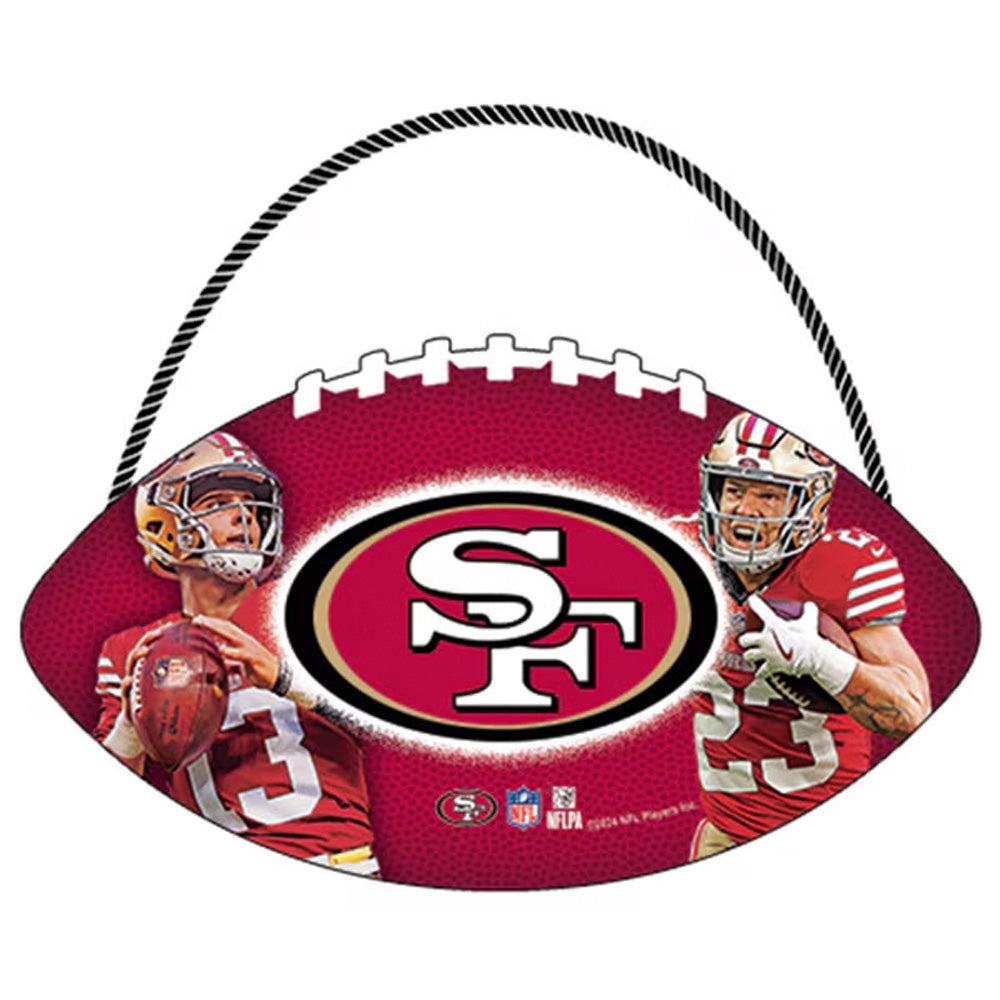 NFL San Francisco 49ers Open Road Brands Hanging Football Wood Sign