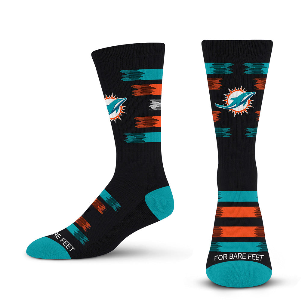 NFL Miami Dolphins For Bare Feet Fade to Black Socks