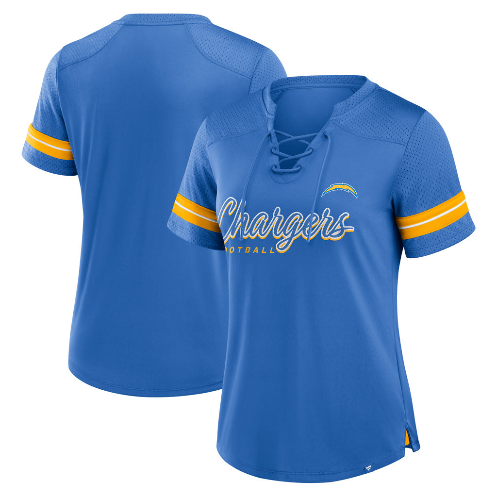 NFL Los Angeles Chargers Fanatics Women&#39;s Play Script Lace-Up Top