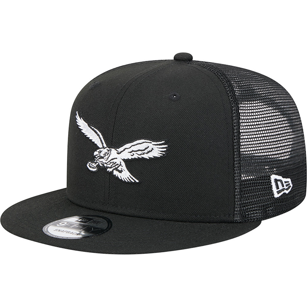 NFL Philadelphia Eagles New Era Black &amp; White Trucker 9FIFTY Snapback