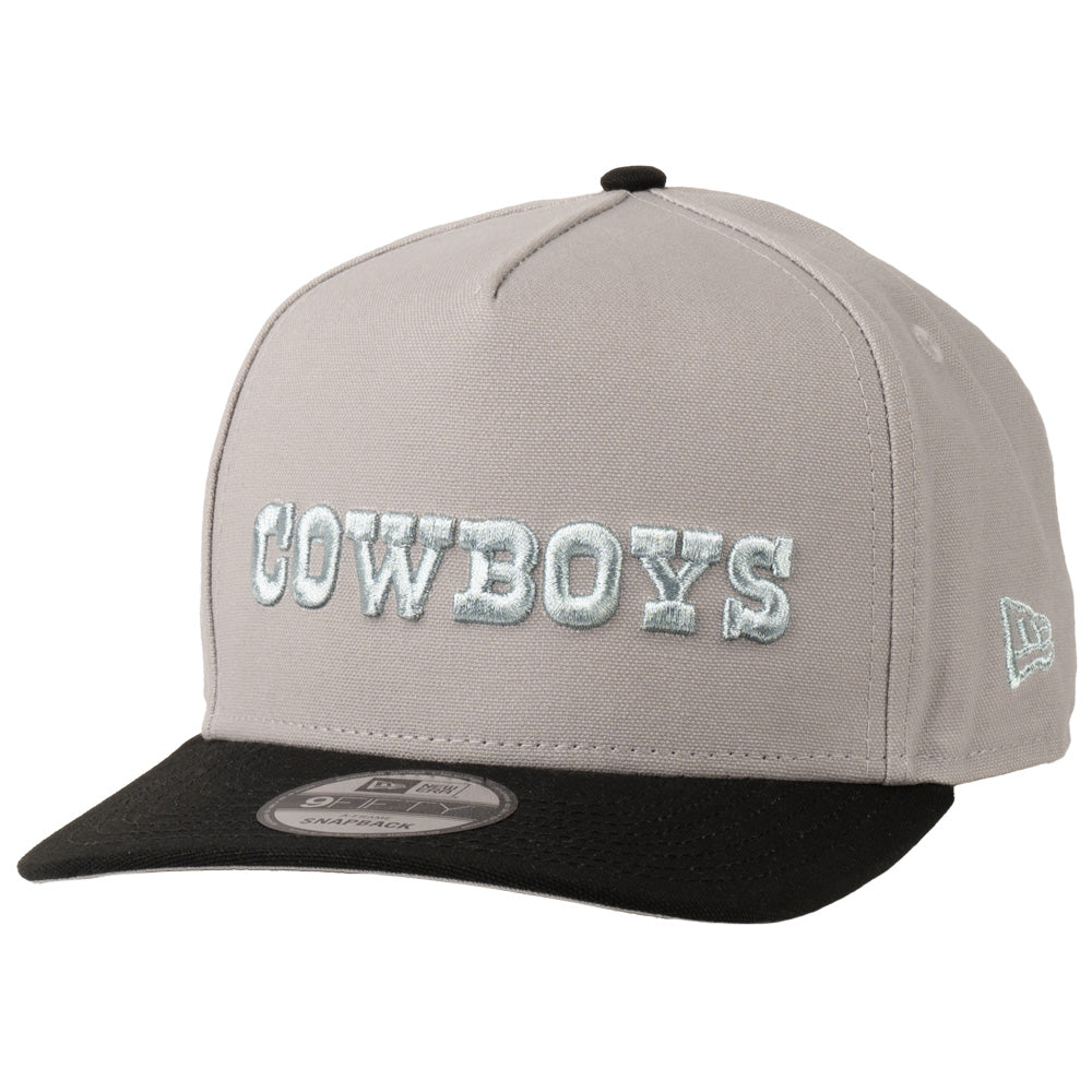 NFL Dallas Cowboys New Era Two-Tone Gray Script A-Frame 9FIFTY Snapback Hat