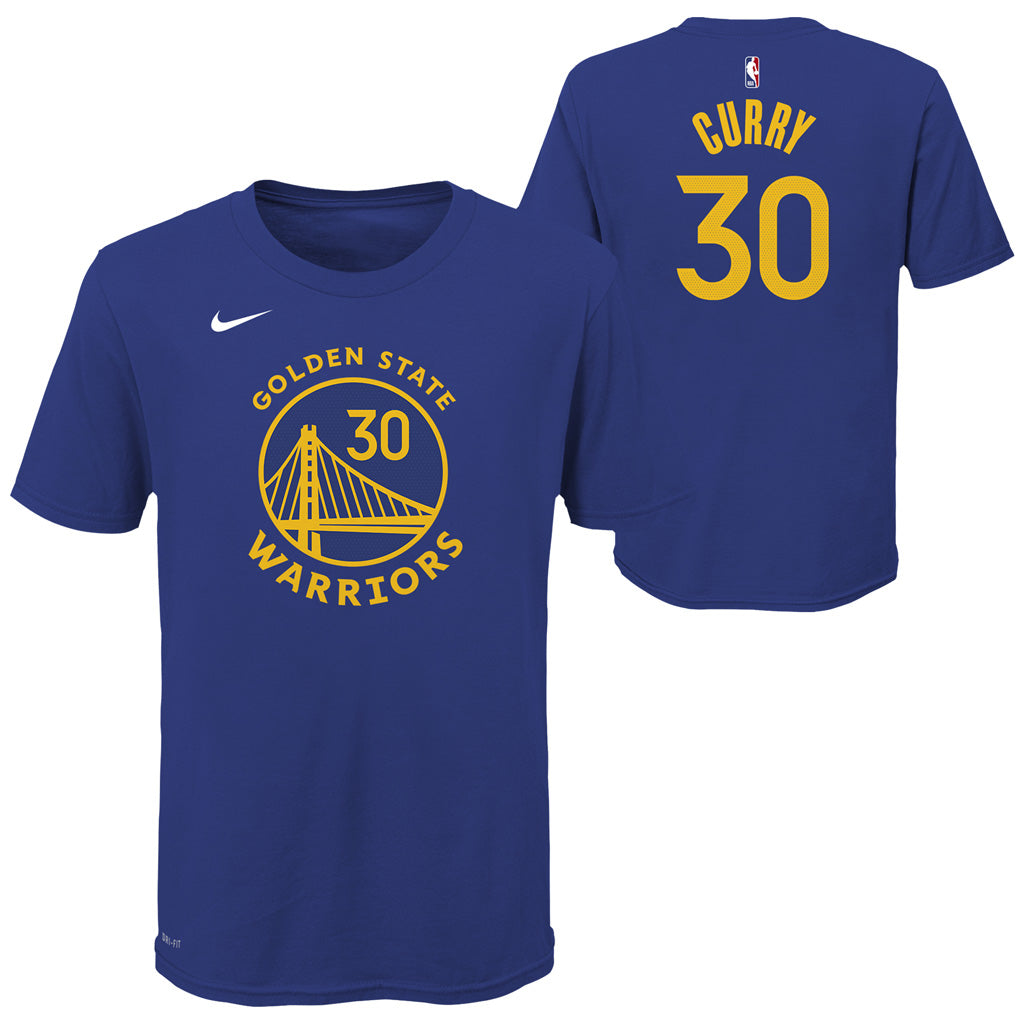 NBA Golden State Warriors Steph Curry Youth Nike Icon Name &amp; Number Tee