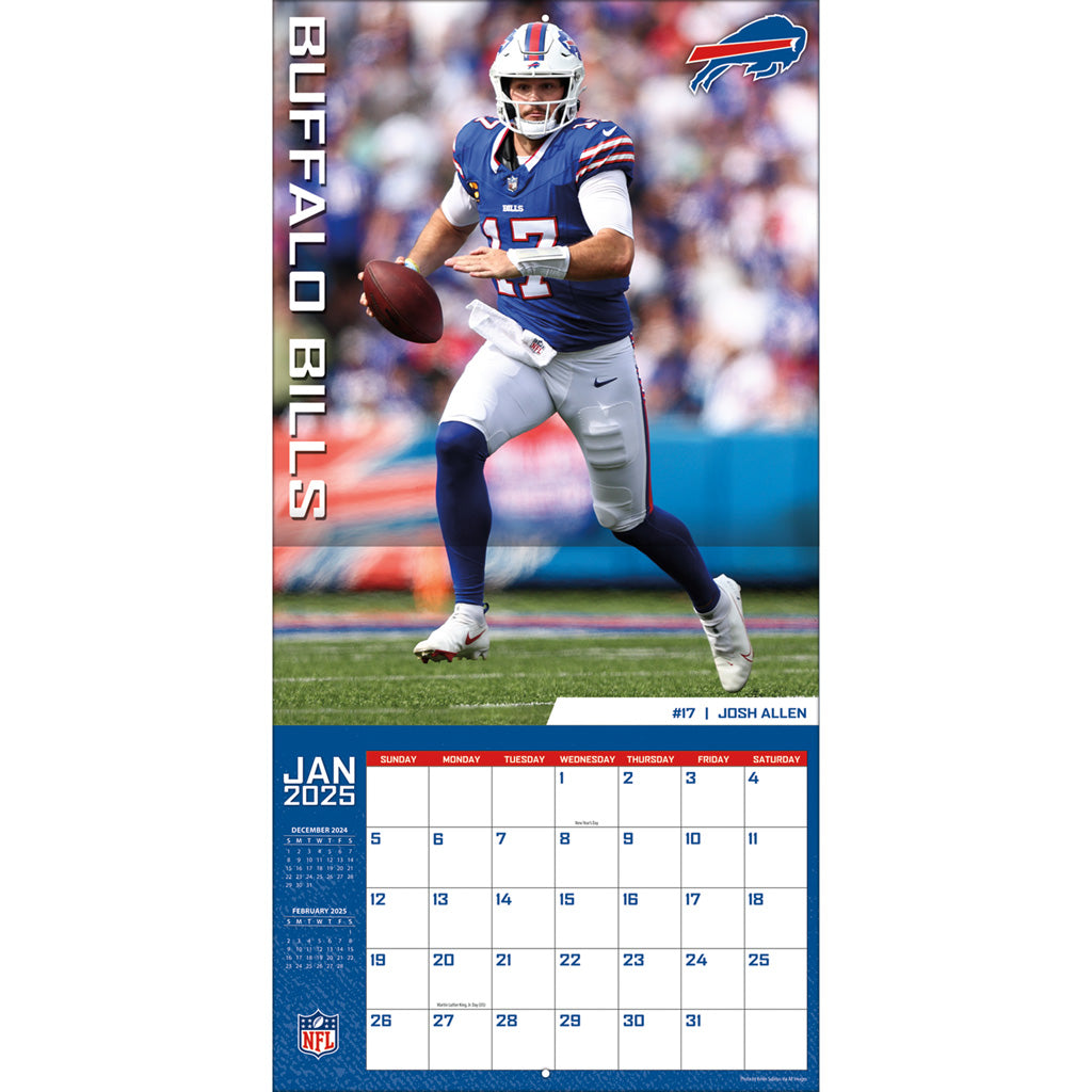 NFL Buffalo Bills 2024-2025 12&quot; x 12&quot; Team Wall Calendar