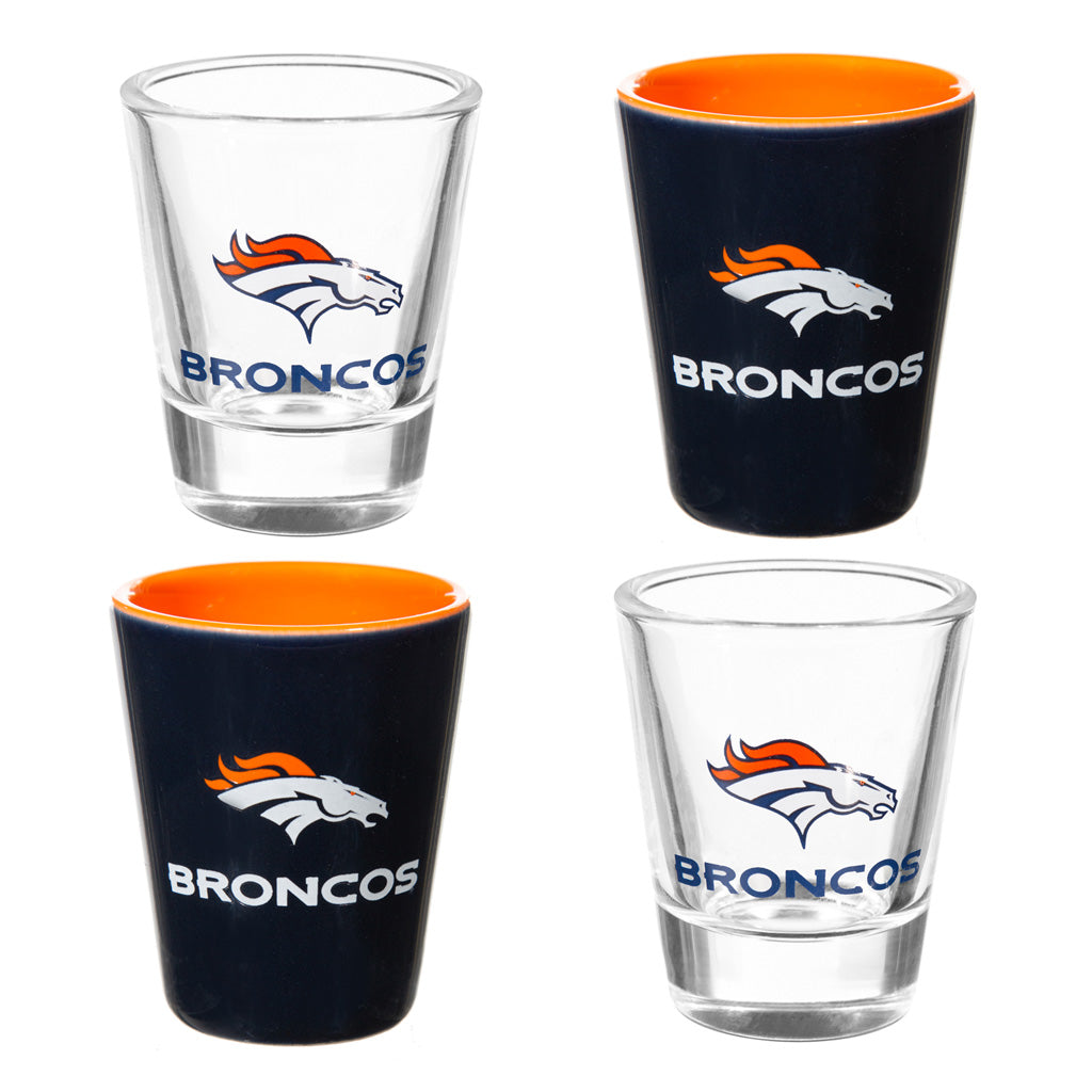 NFL Denver Broncos Evergreen 4-Piece Shot Glass Set