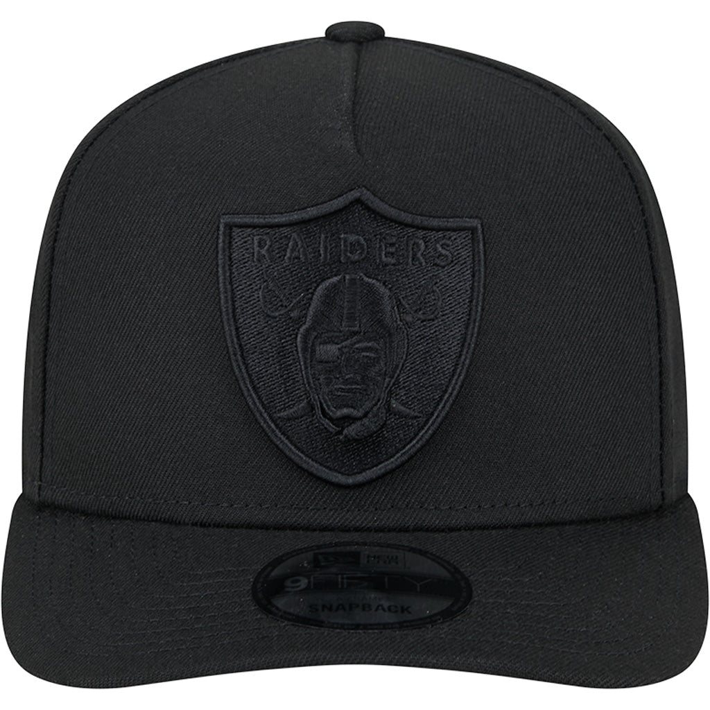 NFL Las Vegas Raiders New Era Black On Black 9FIFTY A-Frame Hat