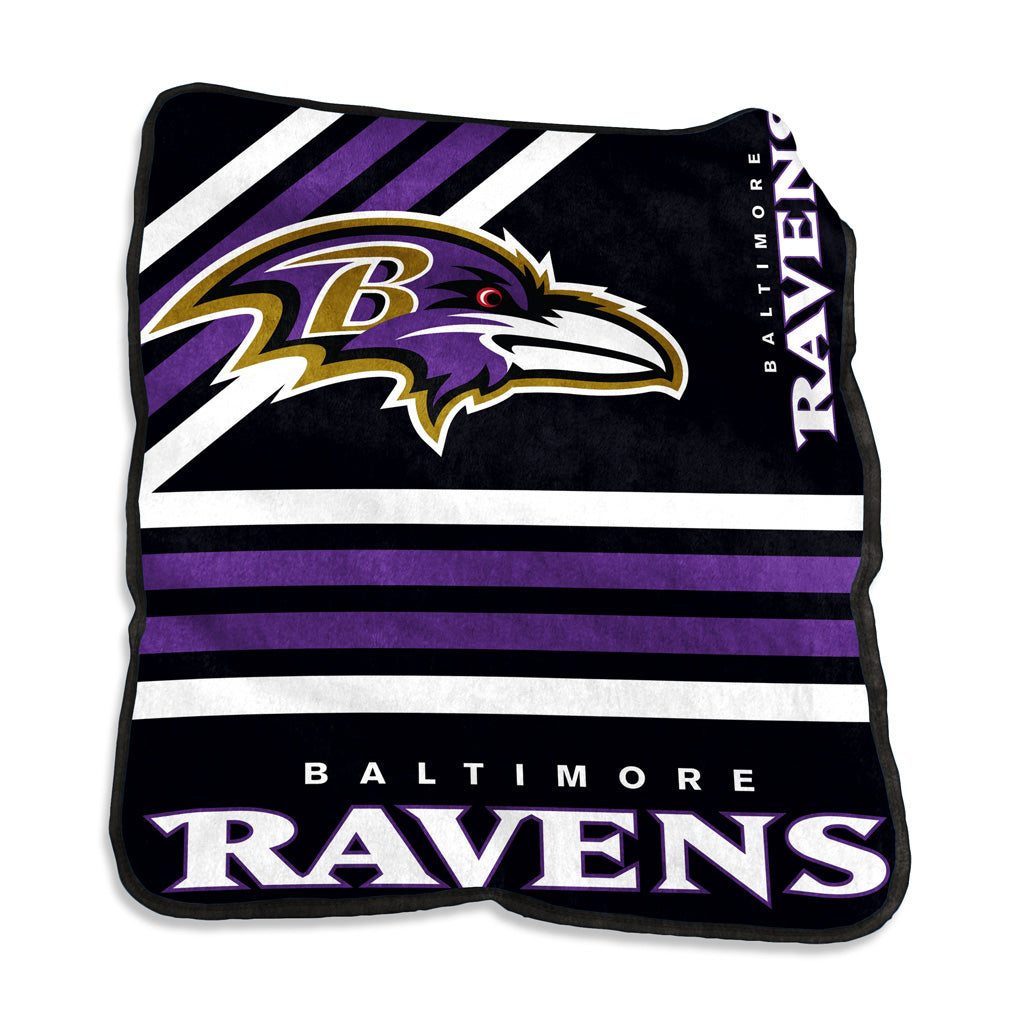 NFL Baltimore Ravens Logo Brands 50x60 Raschel Blanket