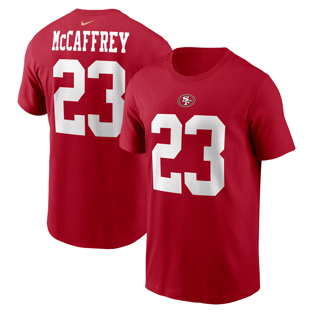 NFL San Francisco 49ers Christian McCaffrey Nike Player Pride Name &amp; Number Tee